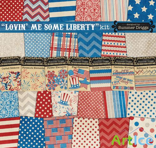 Scrap - Lovin Me Some Liberty Kit PNG and JPG Files