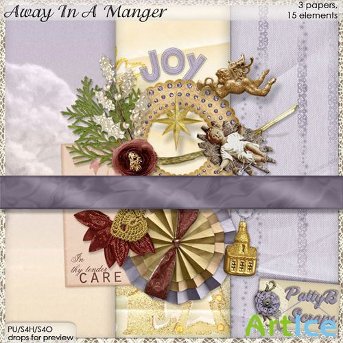 Scrap - Away In A Manger PNG and JPG Files