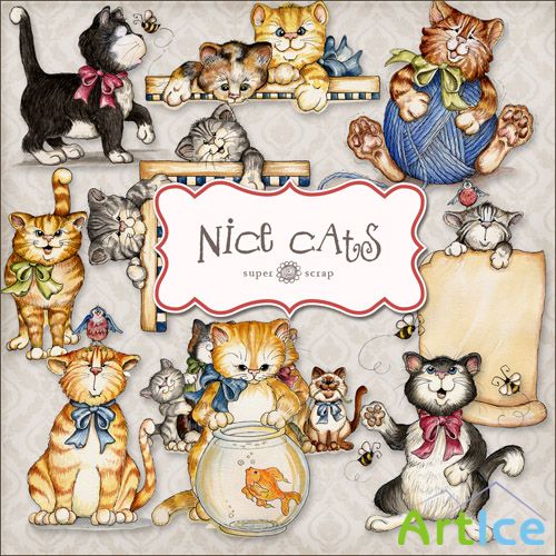 Nice Cats Set PNG Files