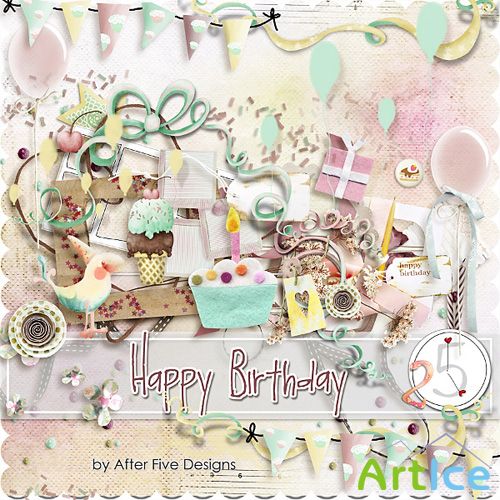 Scrap - Happy Birthday Set PNG and JPG Files