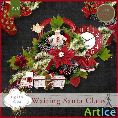 Scrap - Waiting Santa Claus Set PNG and JPG Files