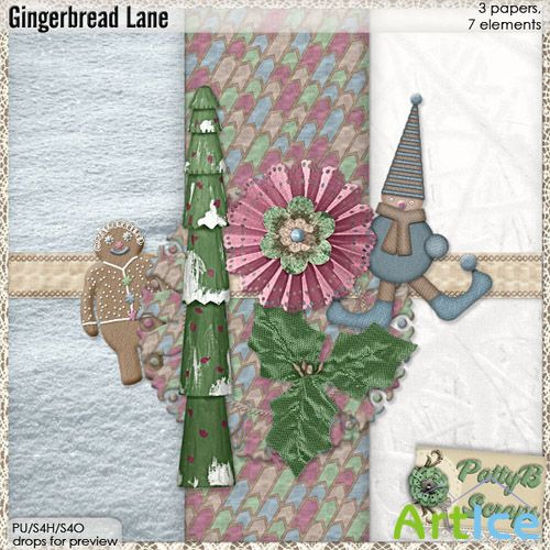Gingerbread Lane Set PNG and JPG Files