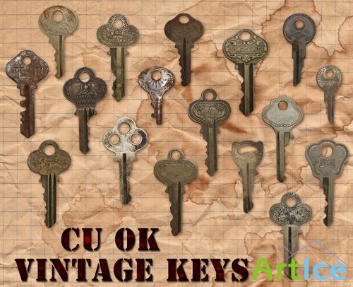 Vintage Keys PNG Files