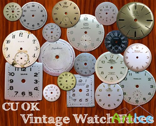 Vintage Watch Faces PNG Files