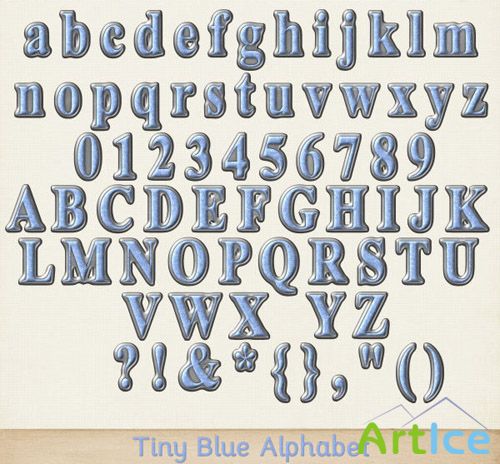 Tiny Blue Alphabet PNG Files