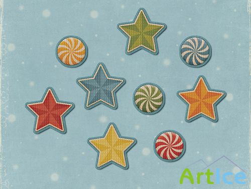 Christmas Stars and Roundels PNG Files