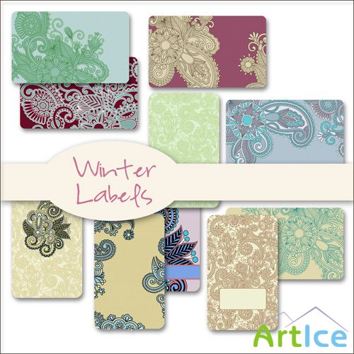 Winter Labels Kit PNG Files