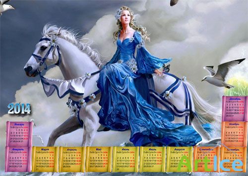 Календарь - Девушка верхом на шикарной лошади
