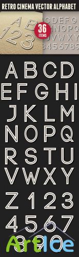 Retro Cinema Vector Alphabet Illustration