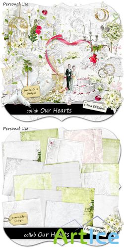Scrap Set - Our Hearts PNG and JPG Files