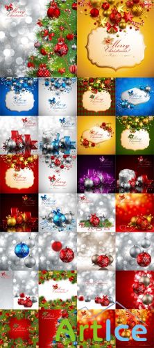 30 Christmas Cards Vector Set