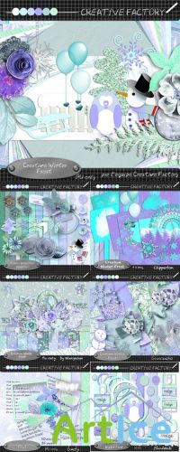 Mega Set - Creative Winter Frost PNG and JPG Files