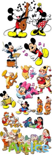 Cartoon Characters on a Transparent Background 2 PNG Files