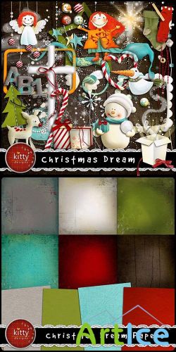 Scrap Kit - Christmas Dream PNG and JPG Files