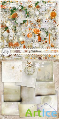 Scrap Kit - Happy Christmas PNG and JPG Files