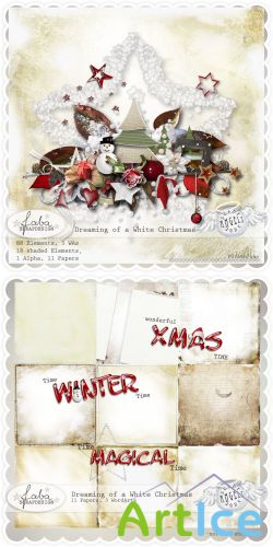 Scrap Set - Dreaming of a White Christmas PNG and JPG Files