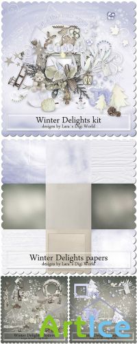 Scrap Kit - Winter Delights PNG and JPG Files