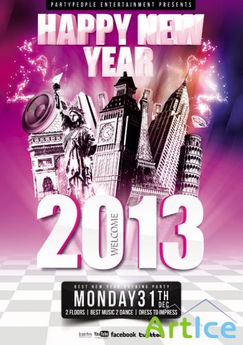 New Year Party Flyer Template