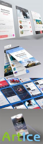 4 App Screen Presentation Mock-up Templates