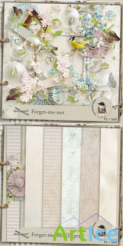 Scrap Set - Forget me Not PNG and JPG Files