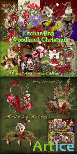 Scrap - Enchanting Woodland Christmas PNG and JPG Files