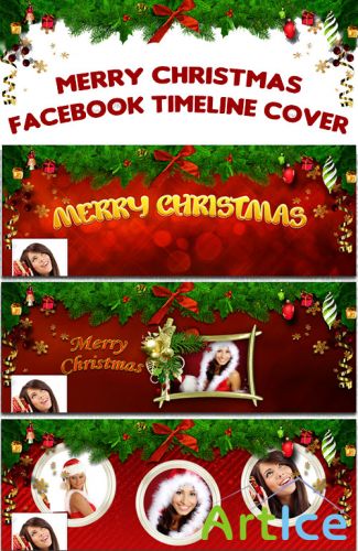 Merry Christmas Facebook Timeline Cover PSD Template