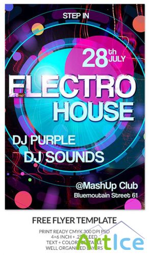 Electro House Party Flyer/Poster PSD Template