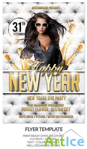 Happy New Year Party Flyer/Poster PSD Template