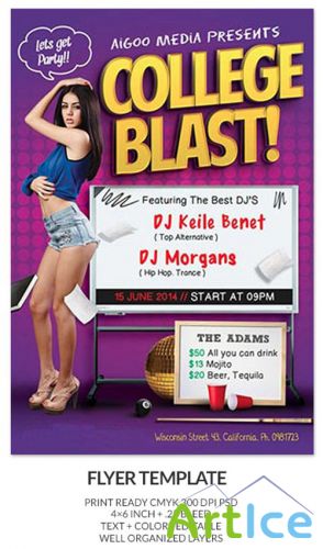College Blast Party Flyer/Poster PSD Template