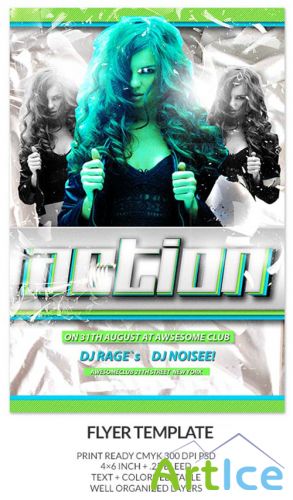Action Club Party Flyer/Poster PSD Template