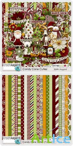 Scrap Set - Candy Cane Cuties PNG and JPG Files