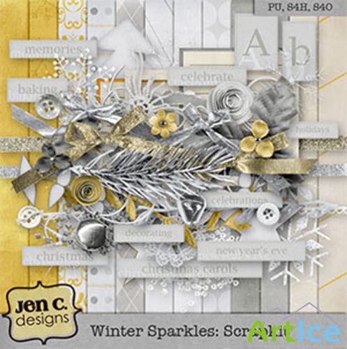 Winter Sparkles Scrap Kit PNG and JPG Files