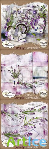 Scrap - Lovely Lavender Set PNG and JPG Files