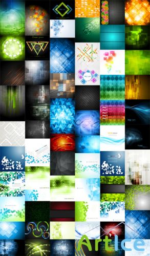 72 Light Abstract Vector Backgrounds Pack