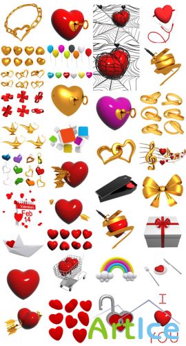 PSD Valentines Clipart Pack