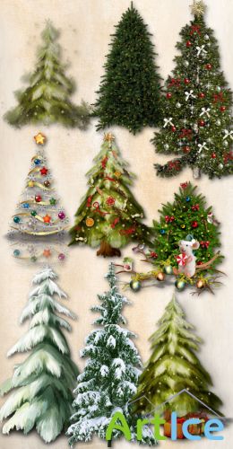 Christmas Trees PNG and JPG Files