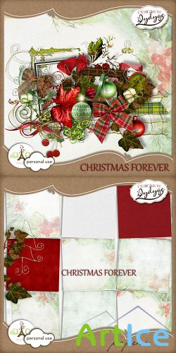 Scrap Kit - Christmas Forever PNG and JPG Files