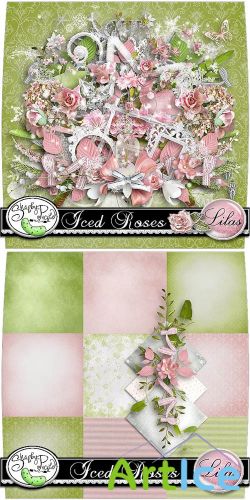 Scrap - Iced Roses Kit PNG and JPG Files