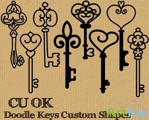 Doodle Keys Custom Shapes PNG Files
