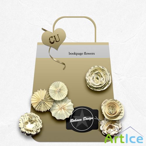 Bookpage Flowers Set PNG Files