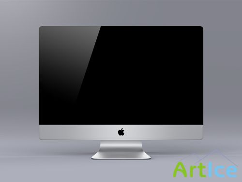 Apple Monitor Mock-Up Template PSD
