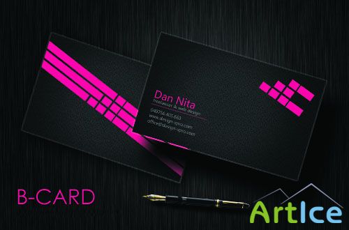Pink Business Card PSD Template