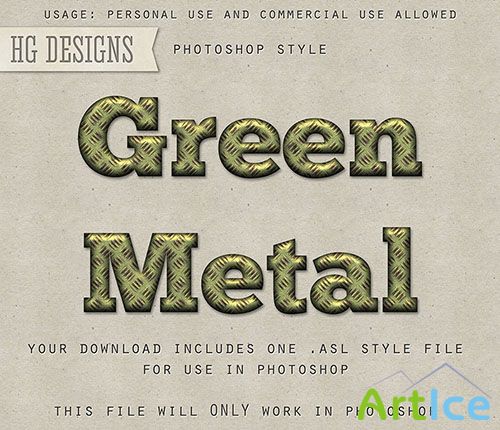 Green Metal Photoshop Styles