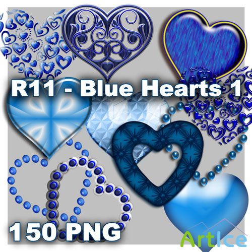 Blue Hearts PNG Files