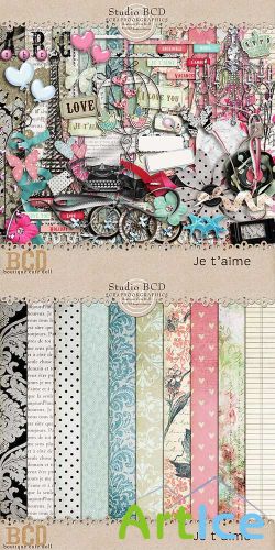 Scrap Set - Je Taime PNG and JPG Files