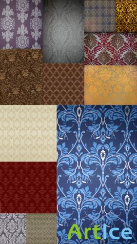 Set of colored Oriental Texture With Patterns