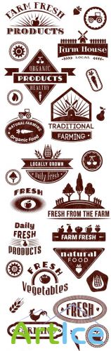 Farm Logos Vector Set