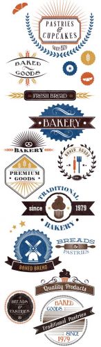 Bakery Logos Vector Set