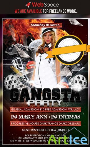 Gangsta Party Flyer/Poster PSD Template REUPLOAD