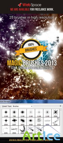 Magic Sparkle and Streak Effects Photoshop Brushes REUPLOAD